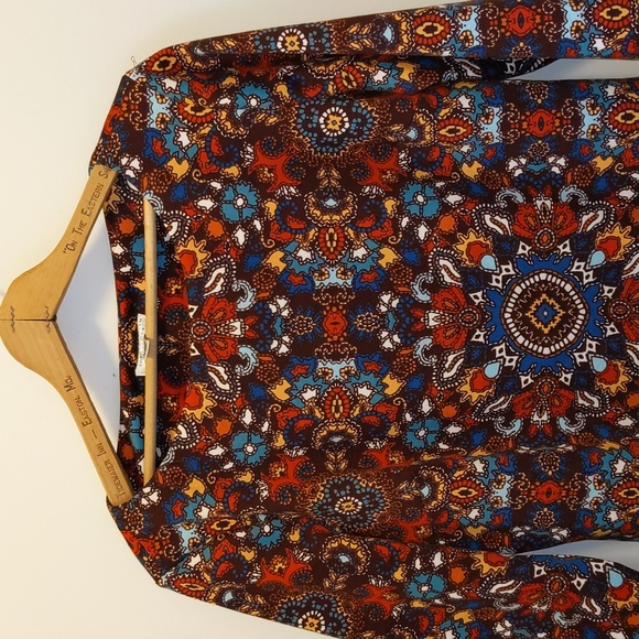 London Style Women's Size 16 Hippie Geometric Print One Piece Dress - Picture 2 of 12